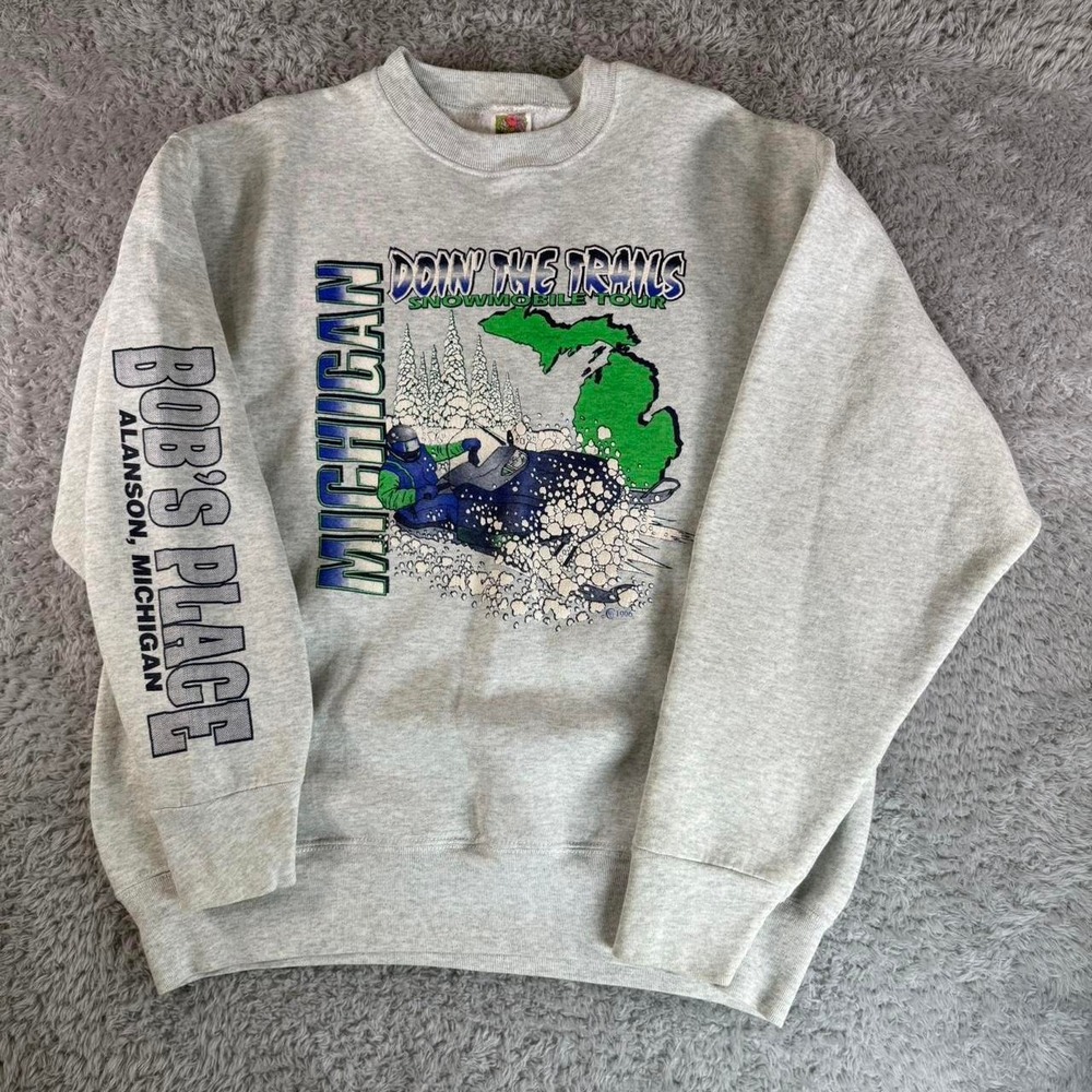 0s Michigan grey crewneck sweatshirt